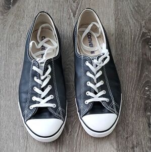 Converse Black Men's Sneakers,  Leather